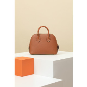 Hermes Bolide Mini Clemence Nior (89) Gold Hardware Brown