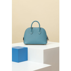 Hermes Bolide Mini Evercolor Chai (0M) Palladium Hardware Blue