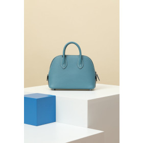 Hermes Bolide Mini Evercolor Etoupe (18) Palladium Hardware Blue