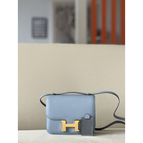 Hermes Constance 19 Ostrich Nior (89) Gold Hardware Blue