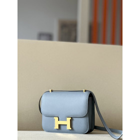 Hermes Constance 19 Ostrich Nior (89) Gold Hardware Blue