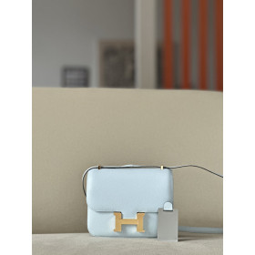 Hermes Constance 19 Epsom Anemone(P9) Gold Hardware Light Blue