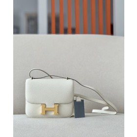 Hermes Constance 19 Epsom Nata(I2) Rose Gold Hardware White