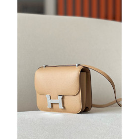 Hermes Constance 19 Shiny Alligator Gris Tourterelle (81) Palladium Hardware Dark Beige