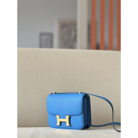 Hermes Constance 19 Epsom Gris Asphalte(M8) Palladium Hardware Blue