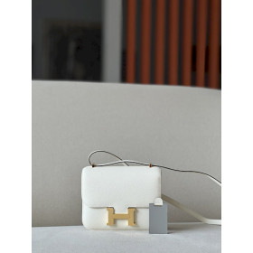 Hermes Constance 19 Epsom Vert Amande(63) Palladium Hardware White
