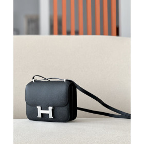 Hermes Constance 19 Epsom Graphite(88) Gold Hardware Black