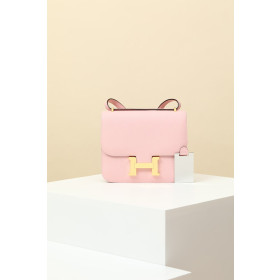 Hermes Constance 19 Epsom Gris Meyer(0L) Gold Hardware Light Pink
