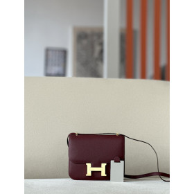 Hermes Constance 19 Epsom Rose Confetti(1Q) Palladium Hardware Dark Brown