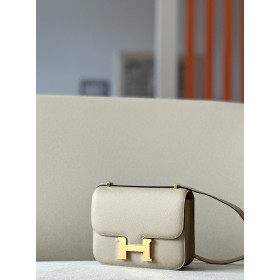 Hermes Bolide Mini Evercolor New Bleu Jean (D2) Gold Hardware Beige