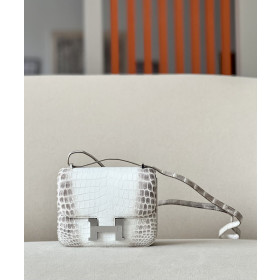 Hermes Constance 19 Swift Nior (89) Palladium Hardware White