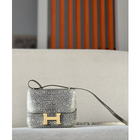 Hermes Constance 19 HSS Matte Alligator Grey Crocs Hardware