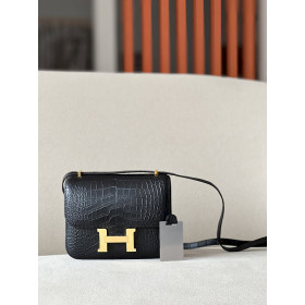 Hermes Constance 19 Lizard Ficelle (17) And Gris Caillou(8D)Palladium Hardware Black