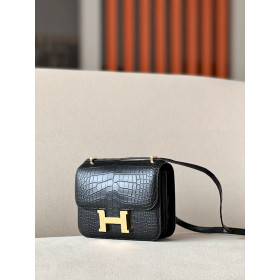 Hermes Constance 19 Lizard Ficelle (17) And Gris Caillou(8D)Palladium Hardware Black