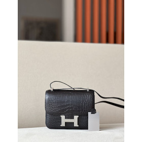 Hermes Constance 19 Lizard Nior (89) Gold Hardware Black