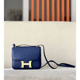 Hermes Constance 19 Lizard Ombre(1B) Gold Hardware Dark Blue