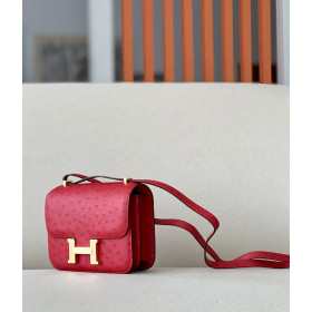 Hermes Constance 19 Matte Alligator Mimosa (M9) Palladium Hardware Red