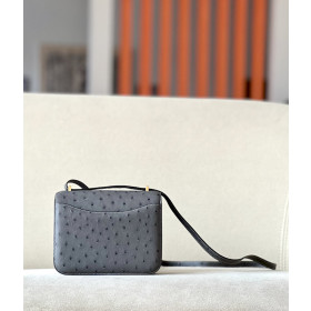 Hermes Constance 19 Matte Alligator Nior (89) Gold Hardware Dark Grey