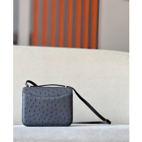 Hermes Constance 19 Matte Alligator Nior (89) Palladium Hardware Dark Grey