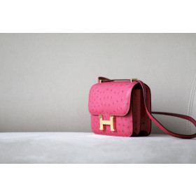 Hermes Constance 19 Lizard Nior(89) Palladium Hardware Rose Pink
