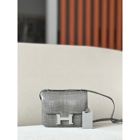 Hermes Constance 19 Ostrich Parchemin (3C) Gold Hardware Grey