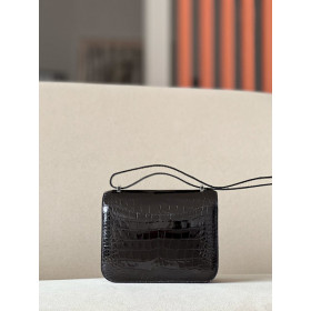 Hermes Constance 19 Ostrich Parchemin (3C) Palladium Hardware Dark Brown