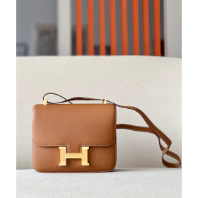 Hermes 24/24 Mini 21 Evercolor And Swift Craie (10) Palladium Hardware Brown