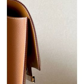 Hermes 24/24 Mini 21 Evercolor And Swift Craie (10) Palladium Hardware Brown