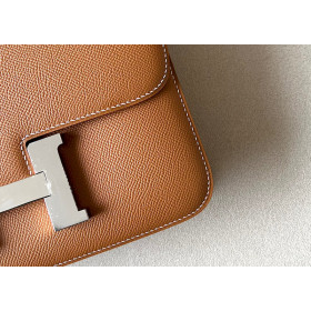 Hermes Kelly Pochette Lizard Ficelle (17) Palladium Hardware Brown