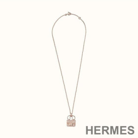 Hermes Constance Amulette Pendant Necklace Rose Gold