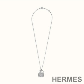 Hermes Constance Amulette Pendant Necklace Silver