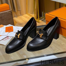 Hermes Dauphine 70 Loafers Women Calfskin Black
