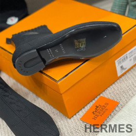 Hermes Duo Ankle Boots Women Knit Black