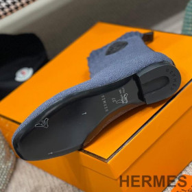 Hermes Duo Ankle Boots Women Knit Grey