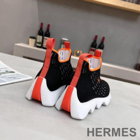 Hermes Eclair Sneakers Unisex Knit Black/Red