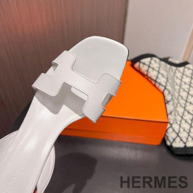 Hermes Eternite 95 Slingback Sandals Women Calfskin White