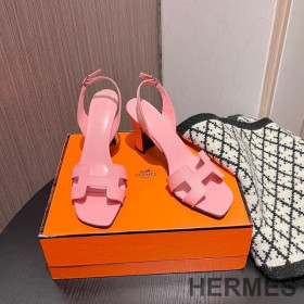 Hermes Eternite 95 Slingback Sandals Women Grained Calfskin Cherry