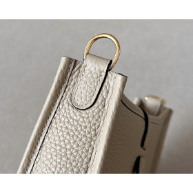 Hermes Evelyne TPM Clemence etain 8F Gold Hardware Dark Beige