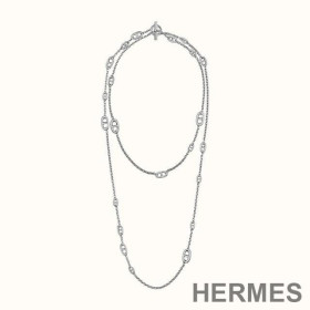 Hermes Farandole Long Necklace Silver
