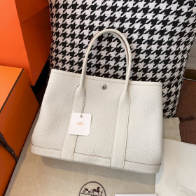 Hermes Negonda Garden Party 30 TPM Gold Hardware White