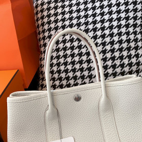 Hermes Negonda Garden Party 30 TPM Gold Hardware White