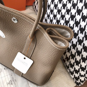Hermes Negonda Garden Party 30 TPM Gold Hardware Dark Beige