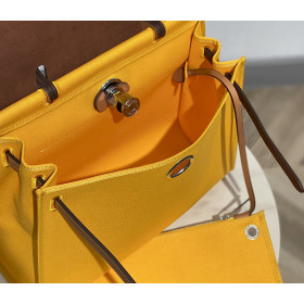 Hermes 24/24 Mini 21 Evercolor And Swift Gold (37) Palladium Hardware Yellow