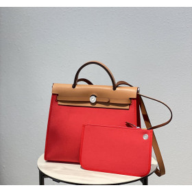 Hermes 24/24 Mini 21 Evercolor And Swift Mauve Pale (09) And Nata(I2)Palladium Hardware Red