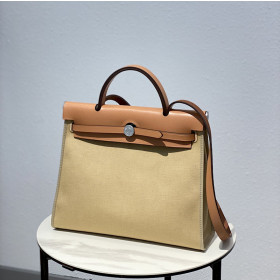Hermes 24/24 Mini 21 Evercolor And Swift Rose Texas (0E) And Rouge de Coeur(S3)Palladium Hardware Beige and Brown