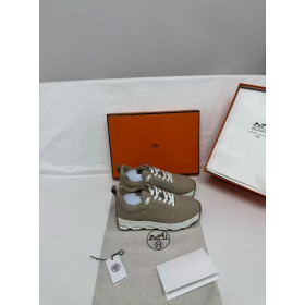 Hermes Celine Satin Sneakers Taupe
