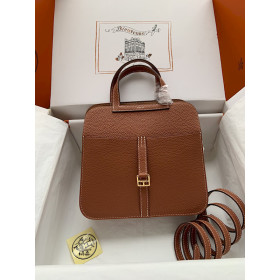 Hermes 24/24 Mini 21 Evercolor And Swift Vert Fizz (0S) Palladium Hardware Brown