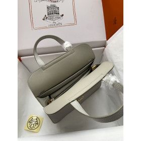 Hermes 24/24 Mini 21 Evercolor And Swift Rose Pourpre (L3) Gold Hardware