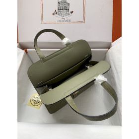 Hermes Herbag Zip 31 Margue (9Z) Palladium Hardware Olive Green