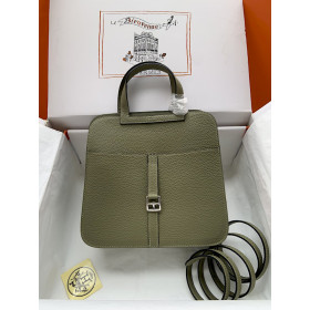 Hermes Herbag Zip 31 Nior (89) Palladium Hardware Olive Green